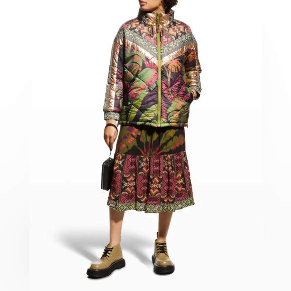 Farm Rio Tropical Rauti Reversible Puffer Jacket - Picture 11 of 12